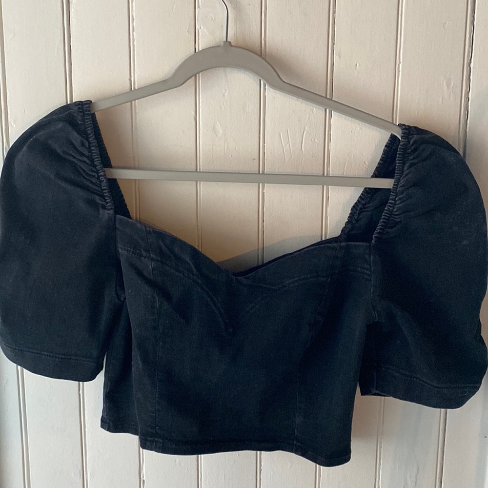 BDG black denim crop